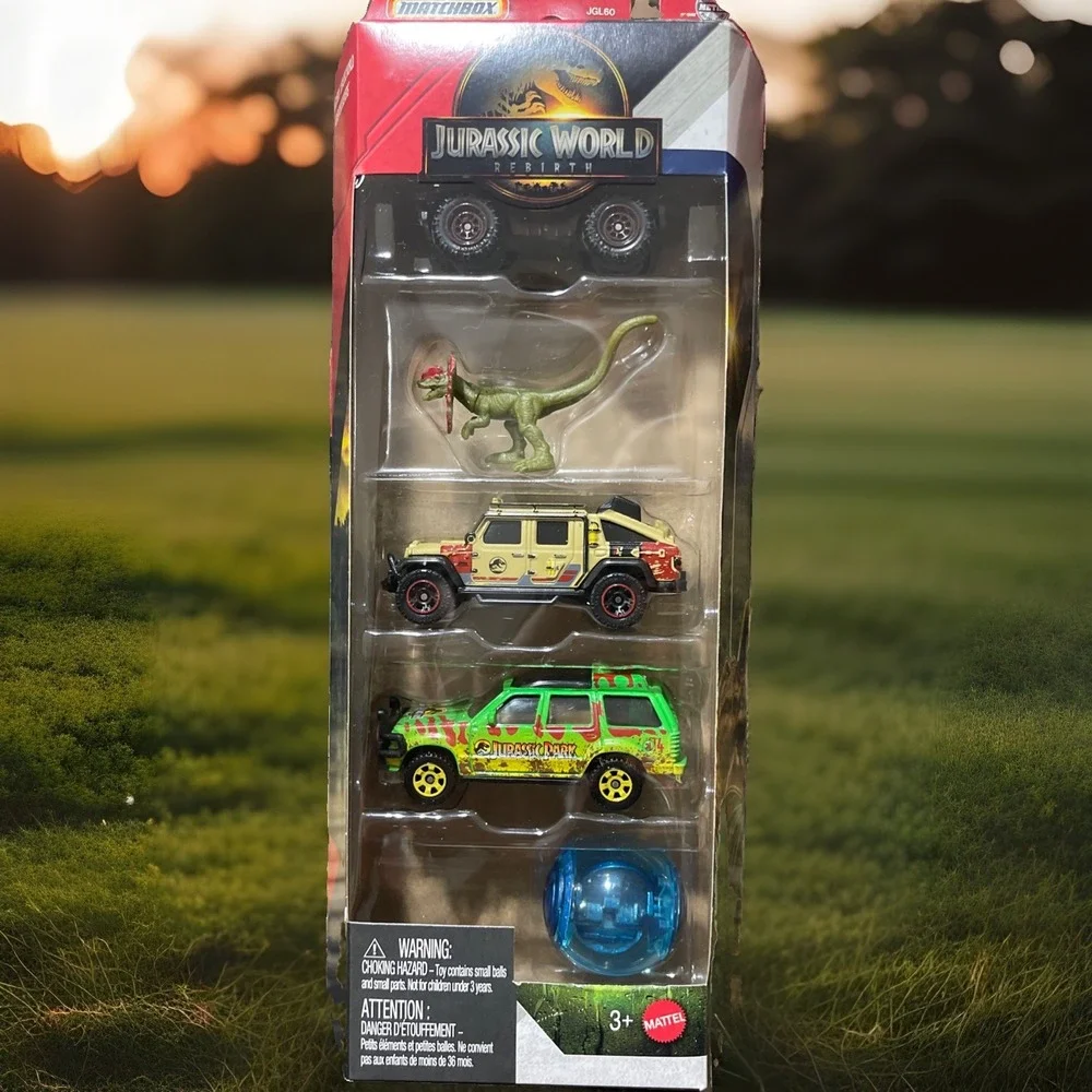 Matchbox Jurassic World Rebirth Jeep 1:64 Die-Cast 5 Pack Toy New Sealed
